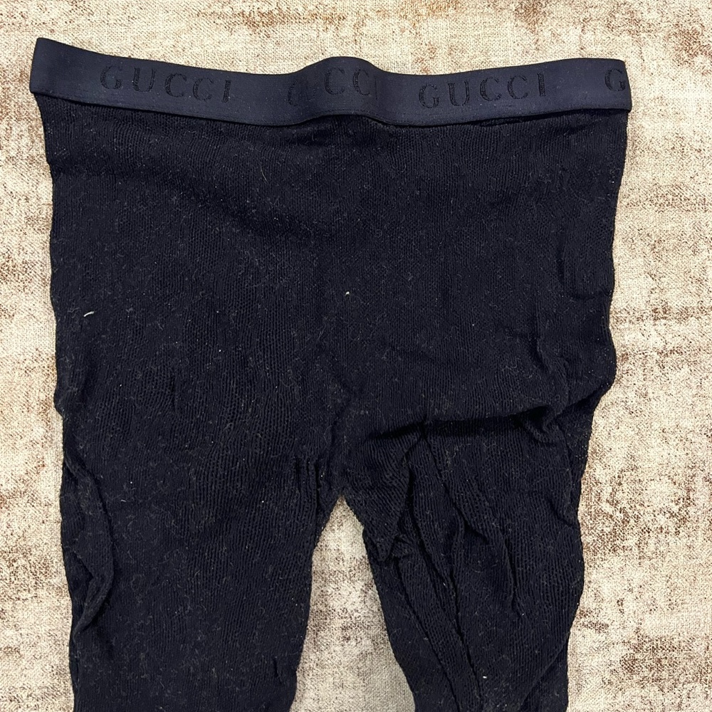 Women’s Black Gucci Sheer Logo Tights